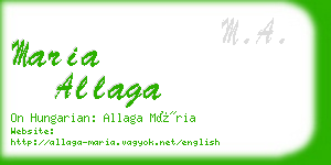 maria allaga business card